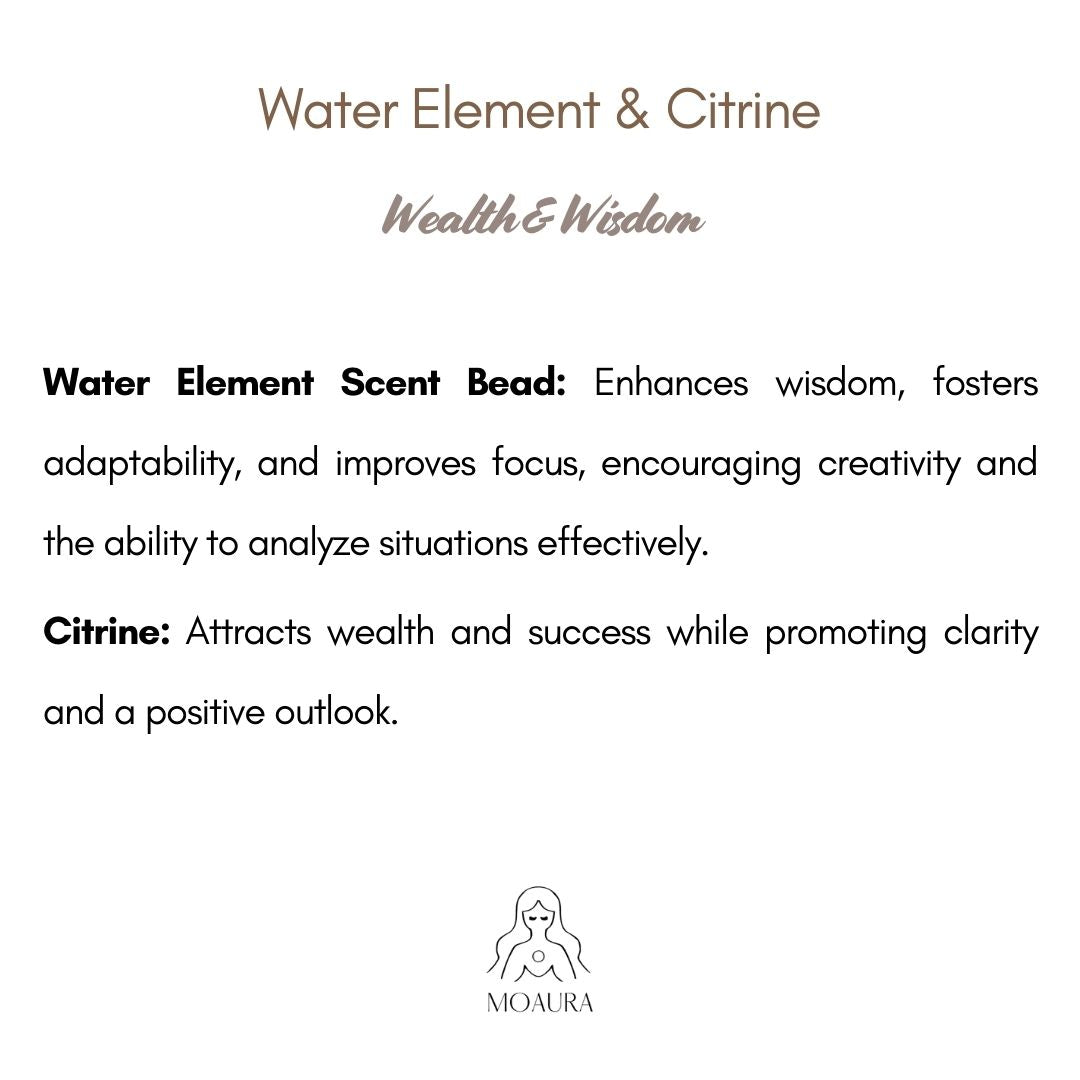 Aromatic Water Element & Citrine Bracelet Fengshui Yinyang Bracelet