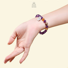 Aromatic Single Metal Element & Amethyst Bracelet Fengshui Bracelet