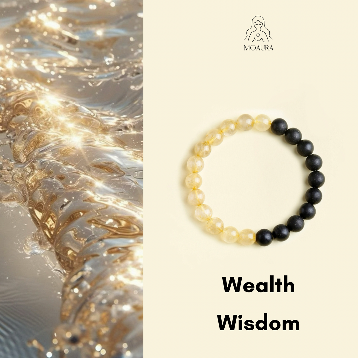 Aromatic Water Element & Citrine Bracelet Fengshui Yinyang Bracelet