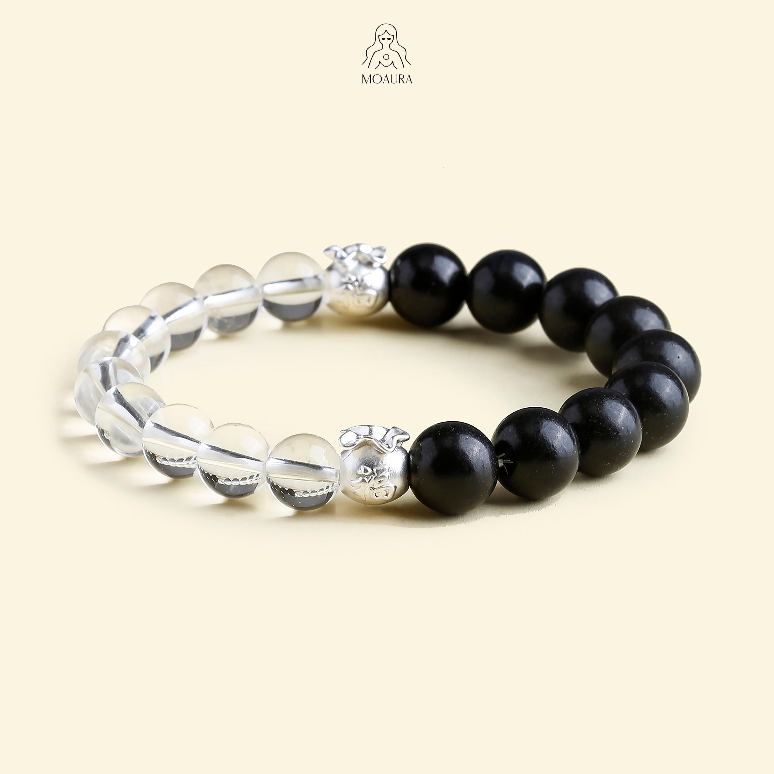 Aromatic Water Element & White Crystal Bracelet Fengshui Yinyang Bracelet