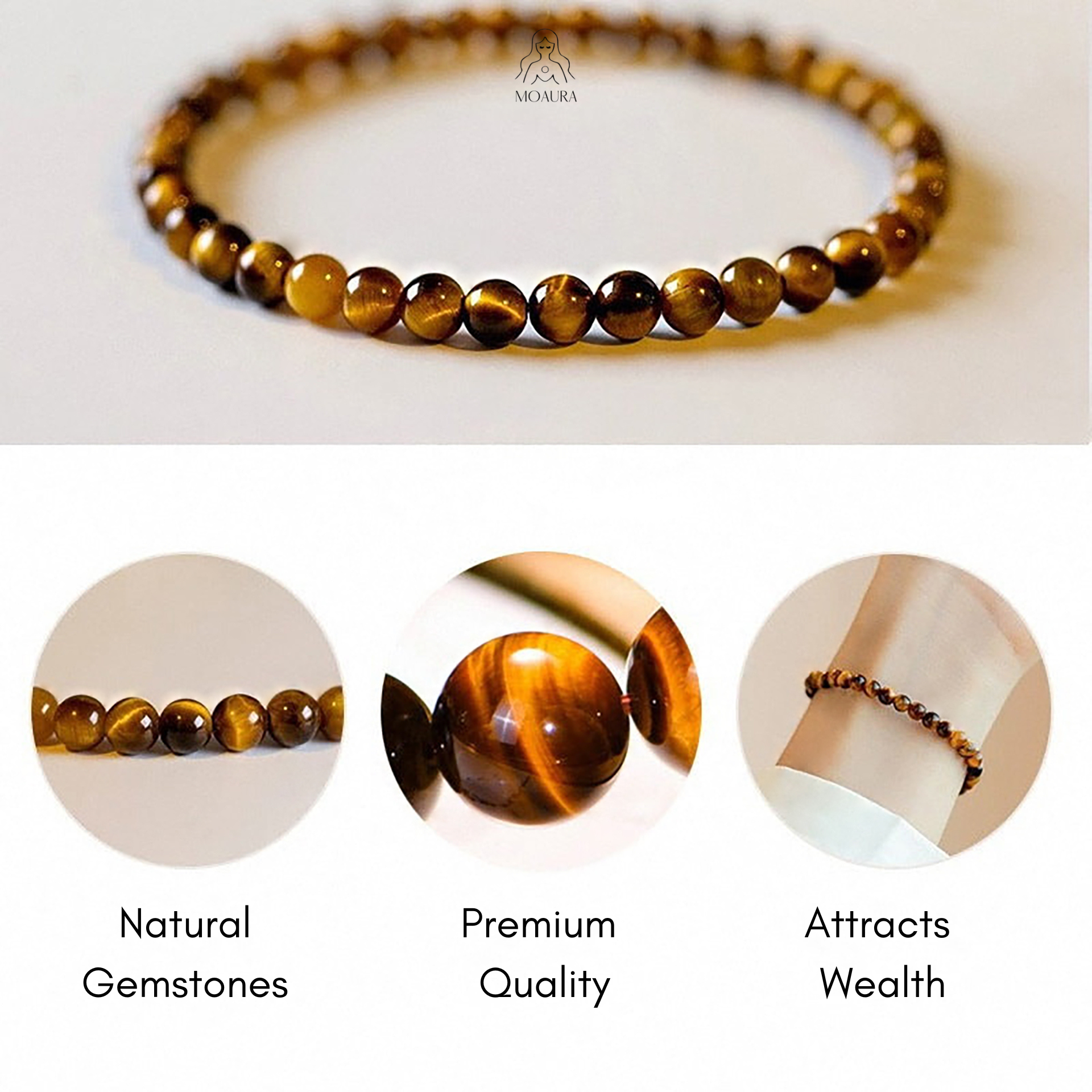 Natural Yellow Tiger's Eye Bracelet