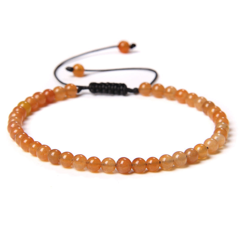 Adjustable Natural Raw Gemstone Beading Bracelet