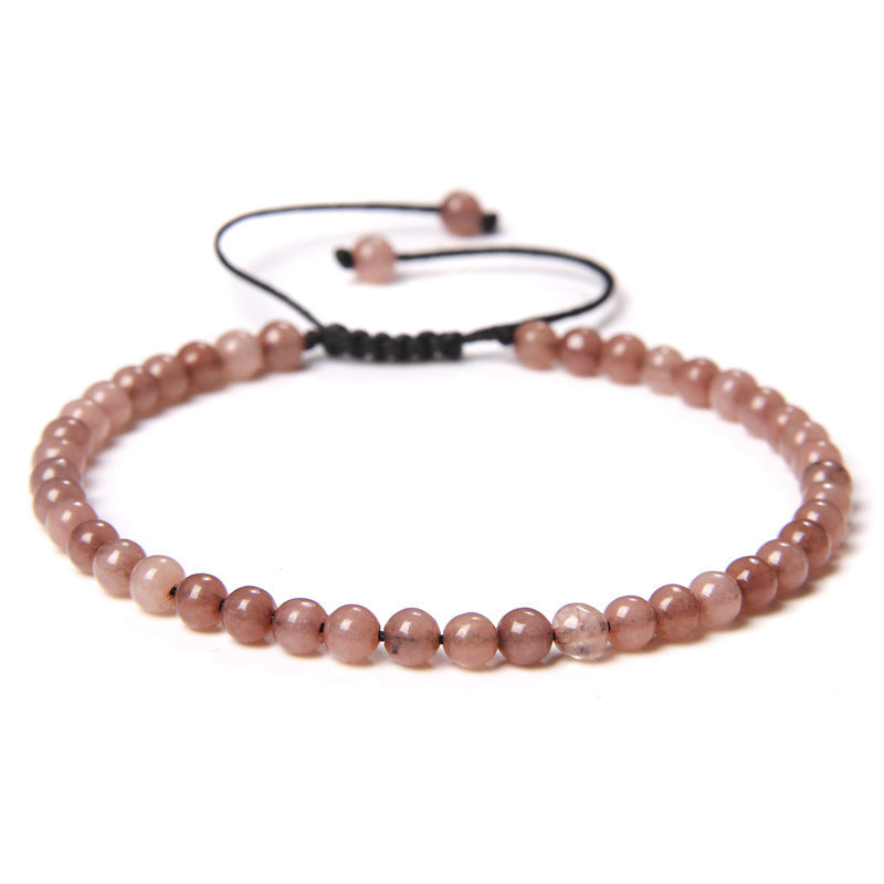 Adjustable Natural Raw Gemstone Beading Bracelet