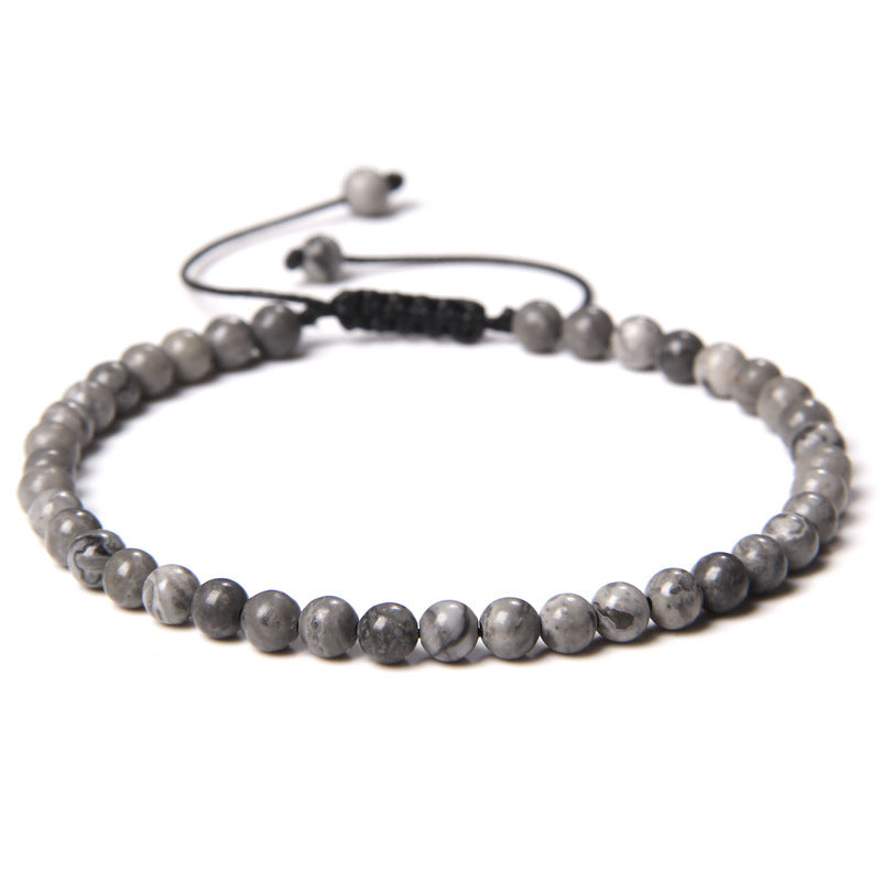 Adjustable Natural Raw Gemstone Beading Bracelet