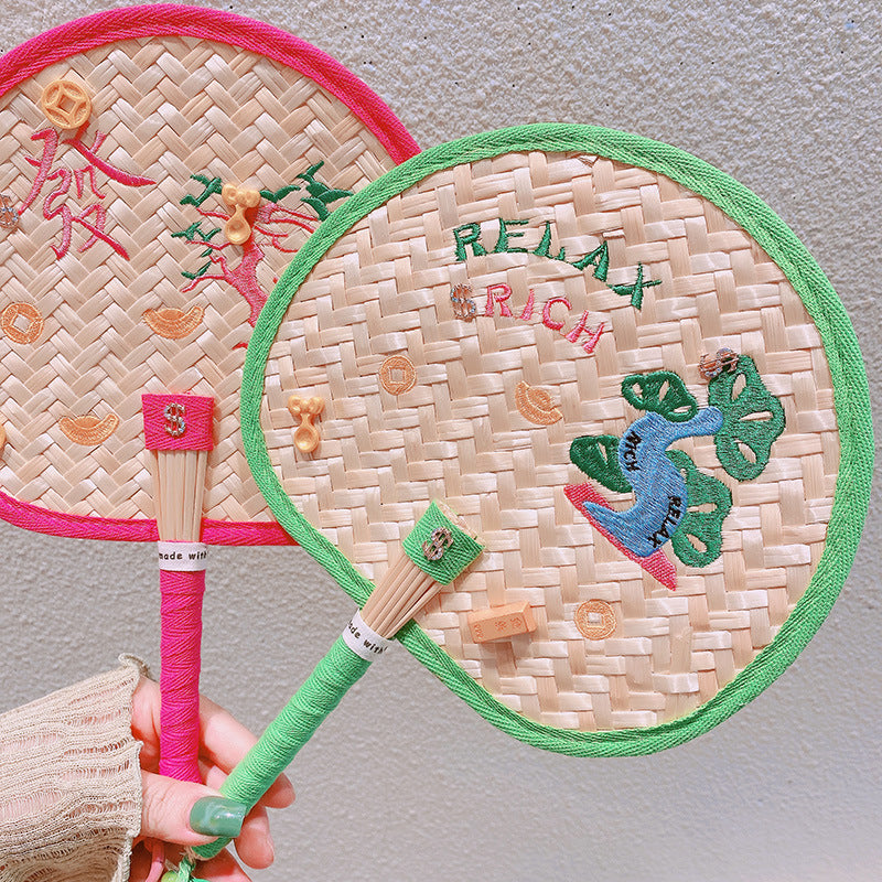 Feng Shui Handwoven Fan with Fortune Tree for Prosperity and Wealth  Money Tree for Wealth and Good Luck