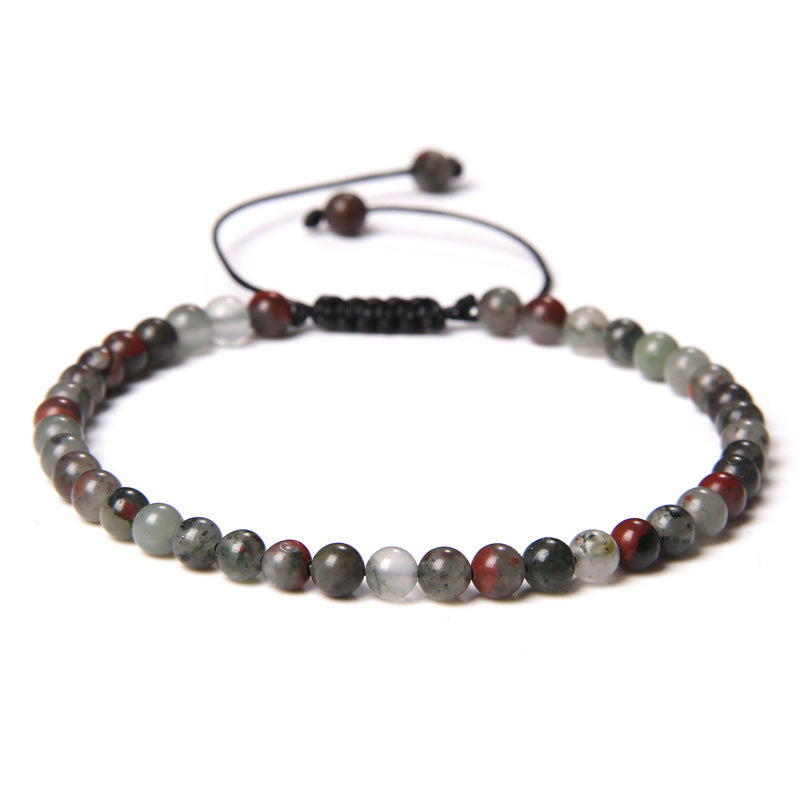 Adjustable Natural Raw Gemstone Beading Bracelet