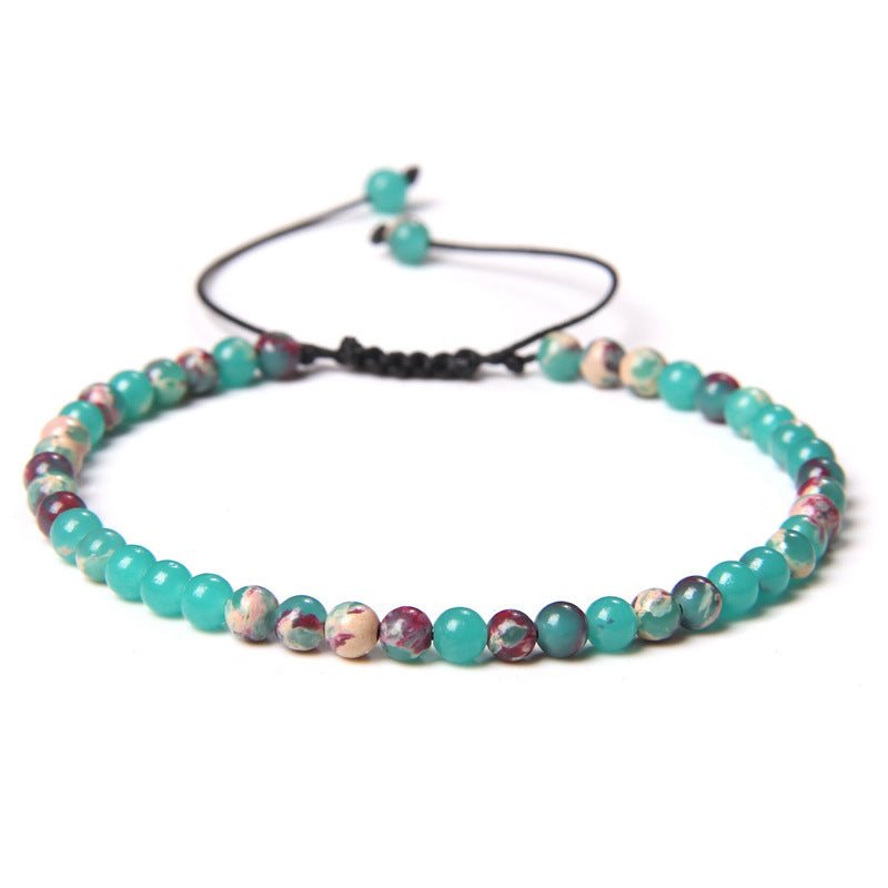 Adjustable Natural Raw Gemstone Beading Bracelet