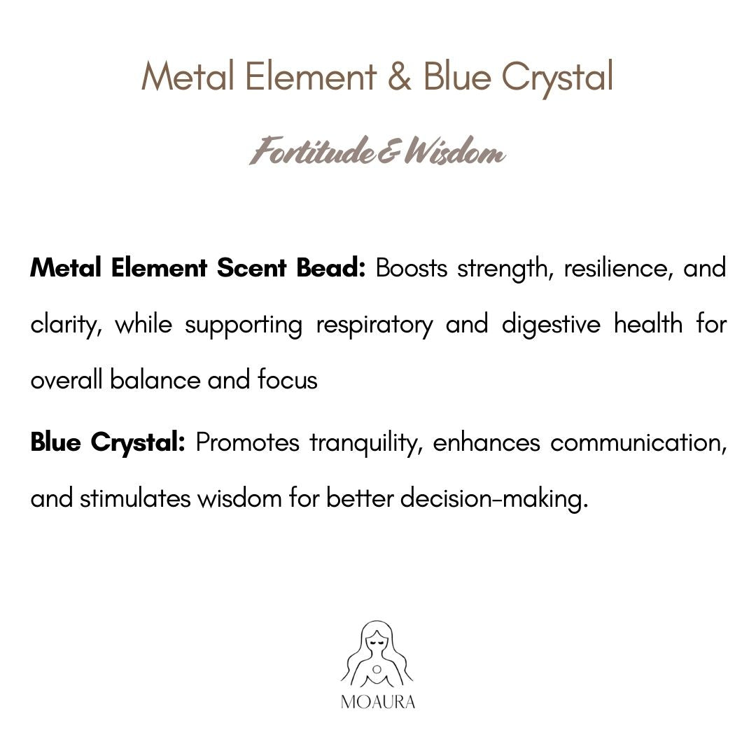 Aromatic Single Metal Element & Blue Crystal Bracelet Fengshui Bracelet